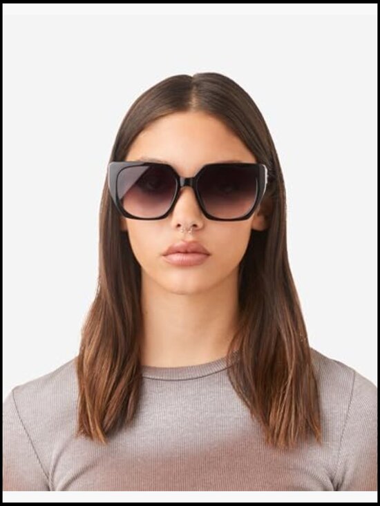 Oversized Cat-Eye Sunglasses Acetate Frame Polarized